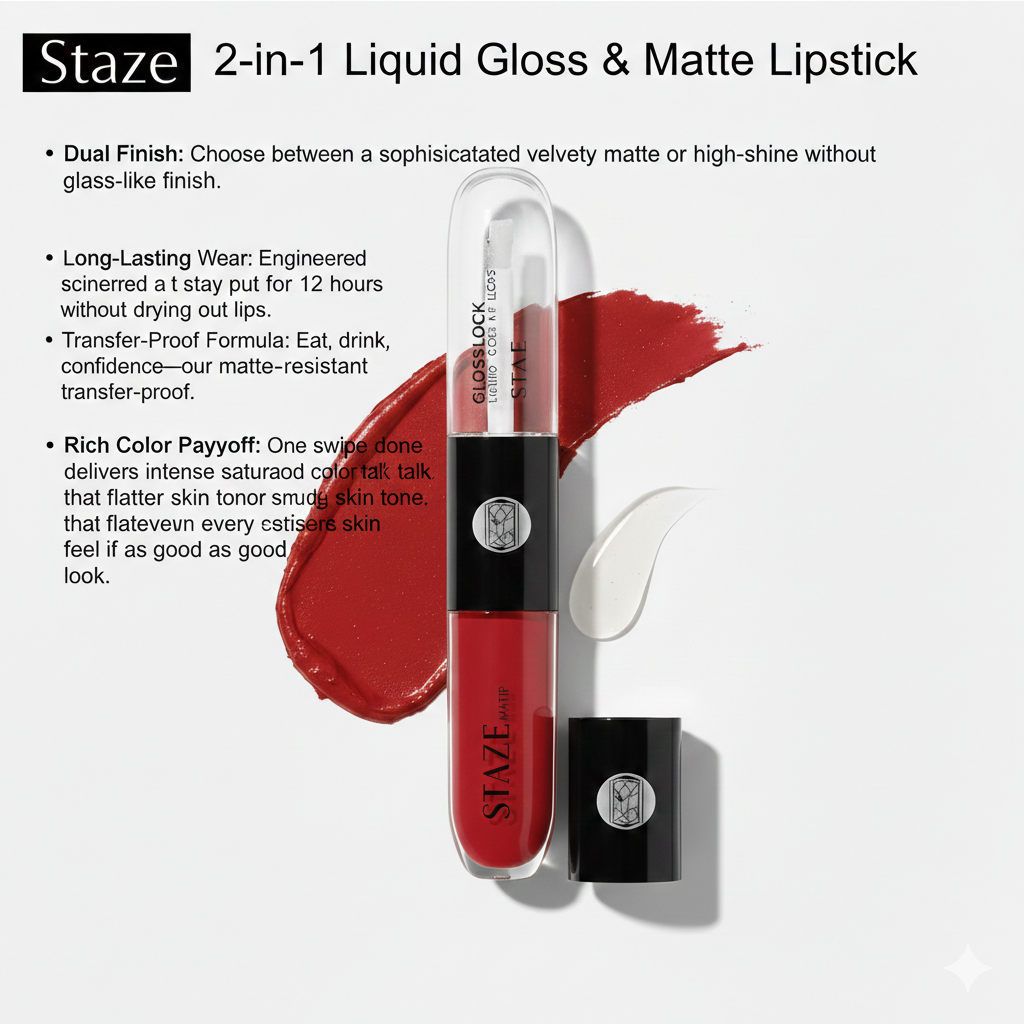 Staze 9To9 Gloss Lock 2-In-1 ( Pack of 3 )